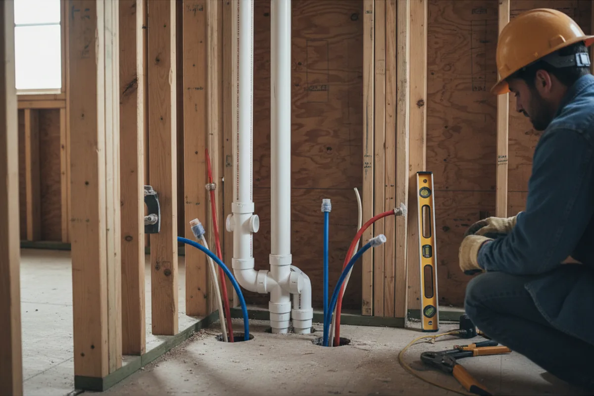 Drain and supply rough-in during Drain Cleaning in Thompson Ridge